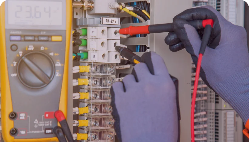 working on an electrical panel